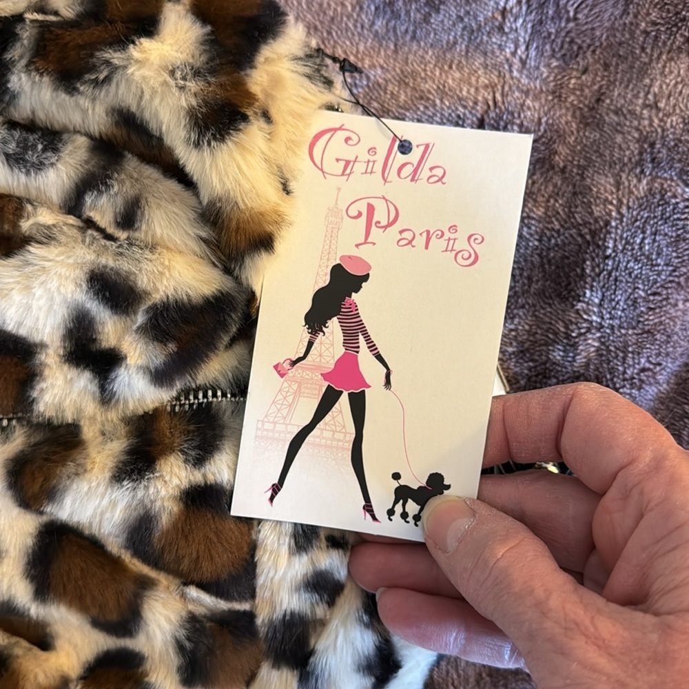 Gilda Paris Leopard Print Faux Fur Mini Backpack - Picture 2 of 5